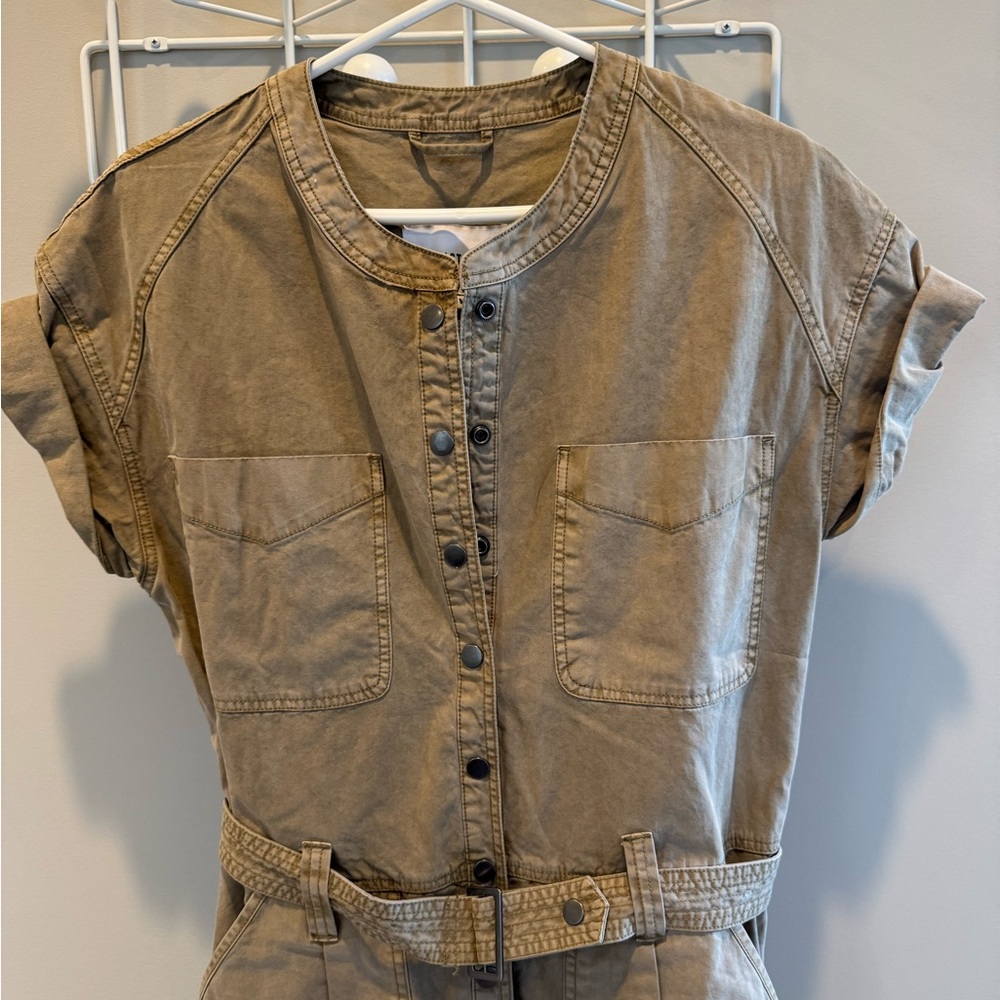 pistola Beige Short-Sleeve Utility Jumpsuit - Picture 5 of 7